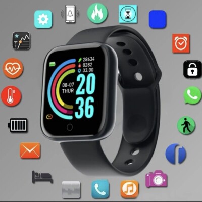 Smartwatch Armbanduhr Bluetooth Blutdruck mit Telefon Player Musik Unisex Sport