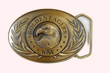 NRA Nationa Rifle Associaton belt buckle Golden Eagles new 3.5" wide