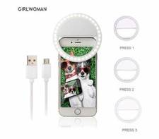 LED USB Selfie Ring Light - Flash Clip Camera - iPhone HTC Samsung - Phone
