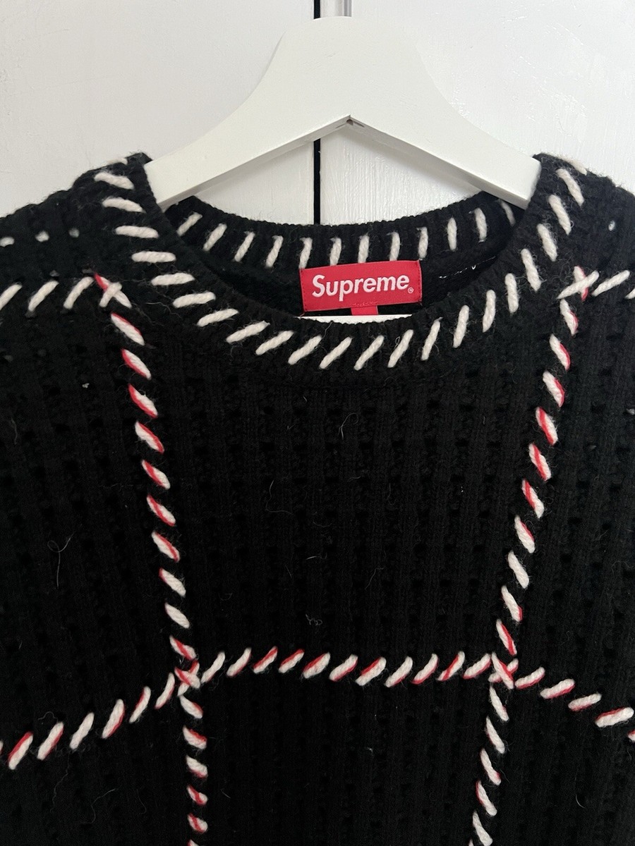 SUPREME Quilt Stitch NWT!! Sweater Black SS23 Mens Size