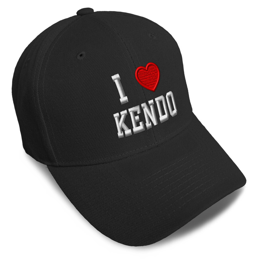 Baseball Cap I (Love) Kendo Red Heart Sports Lovers Dad Hats for Men & Women