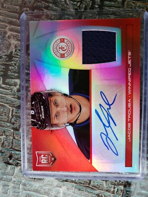 2013 - 2014 Panini Certified - Jacob Trouba Rc Auto Jersey- Red Glow /25