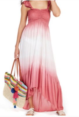 Pink Raviya Raviya Ombré Hi Low Maxi Cover Up Dress 757960M Pink Medium NWT | eBay