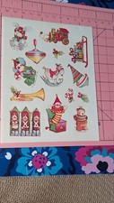 Vintage Hallmark Stickers Seals Christmas Toys 1 Sheet