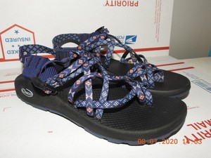 red white and blue chacos