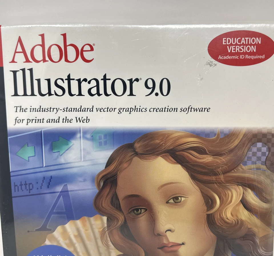 *NEW* ADOBE ILLUSTRATOR 9.0 Macintosh MAC Education PN: 16001032 FACTORY SEALED - Image 2 of 4