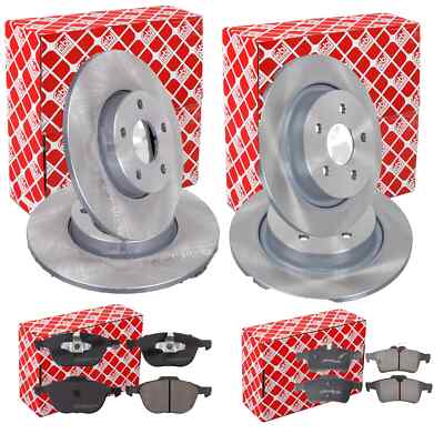 FEBI BREMSSCHEIBEN + BELÄGE VORNE+HINTEN passend für Ford C-Max 2 II MK2 DM2