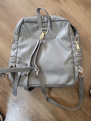 Bebe Los Angeles Gray Quilted Backpack Purse | eBay display picture 2