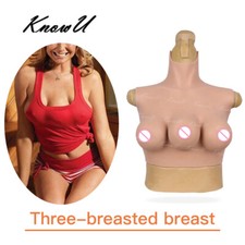 Special Silicone Triple Breast Prosthetic Model Bra Crossdresser Cosplay Jacket