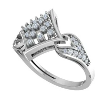 Engagement Ring For Women/Natural Round Diamond/14kt White Gold/Daily Use