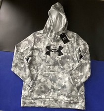 NEW WT UNDER ARMOUR LIGHT GRAY CAMO HOODIE PULL OVER MSRP 45 SIZE YOUTH LARGE
