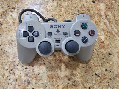 #ad #ad Sony PlayStation 1 One PS1 Gray DualShock Analog Controller SCPH 1200 $19.99