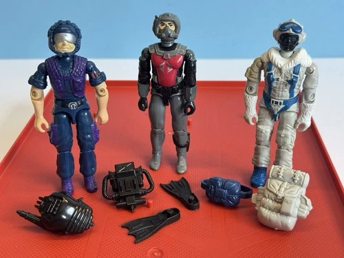 1985 Vintage Hasbro Gijoe Cobra Tele Viper, EELS, & Snow Serpent Figure Lot
