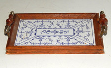 Serviertablett um 1910/20 Streublumen Holz / ...
