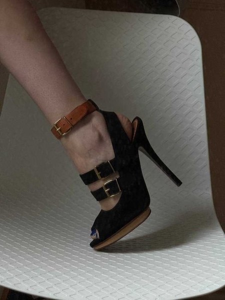 Women LANVIN Heels Black Leather 40