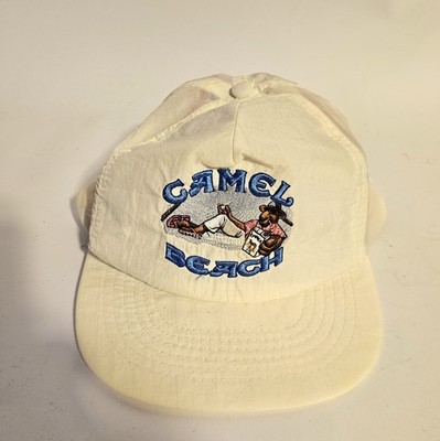 Vtg Joe Camel Beach Hat Cigarettes Tobacco Golf  Nylon Snapback Ball Cap 1980s 