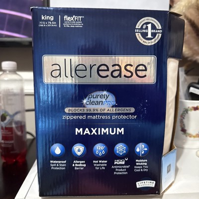 King Maximum Bed Bug and Allergy Mattress Protector White - AllerEase