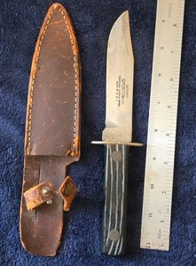 vintage outdoor sportsman carbon steel blade made in USA hunting knife
