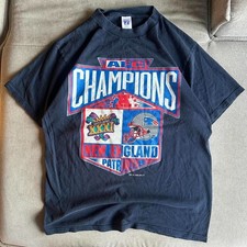 Vintage 1996 New England Patriots Super Bowl XXXI AFC Champions t-shirt VK08704