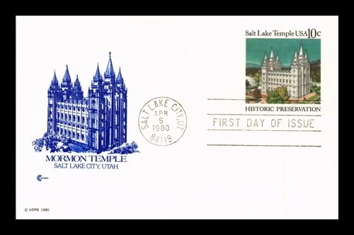 DR JIM STAMPS US FIRST DAY CARD SALT LAKE TEMPLE COVER CRAFT CACHET