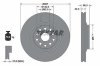 Textar 2X Bremsscheibe Links+Rechts Vorne FüR Lexus