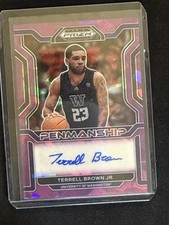 2022 Panini Prizm #CP-TBJ Terrell Brown Jr. College Penmanship Purple Ice #/99