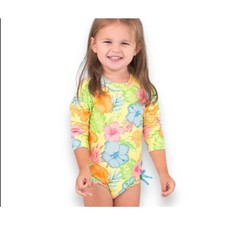 Ruffle Butts Happy Hula One Piece Rash Guard Baby Girl One Piece Swimsuit 12-18m