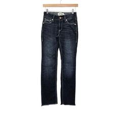 Ariat REAL Missouri Straight Leg Jeans Patty Dark Wash Raw Hem Women's Size 25S