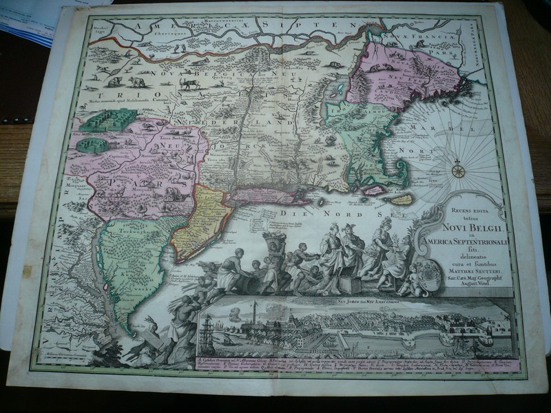 Recens Edita totius Novi Belgii in America, Seutter Matthäus, 1730 Map