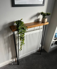 Rustic Radiator Shelf with hairpin legs - Narrow Console Table - Bespoke Lengths