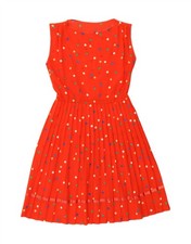VINTAGE Womens Sleeveless A-Line Dress UK 12 Medium Red Spotted AF13