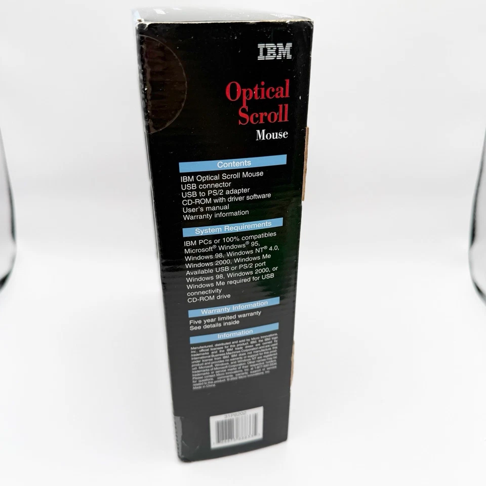 New In Box IBM 31P8202 Optical Navigator Mouse, Vintage PC Accessories Maroon - Image 2 of 3