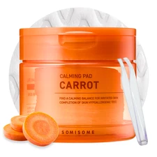 SOMISOME Carrot Toner Pads, Zero Pore, Mediheal, Moisturizing Korean skincare.