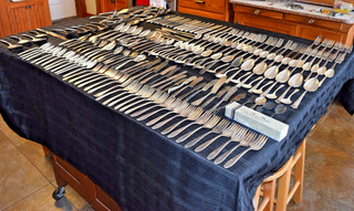 Vintage Antique Silverware Estate Flatware LOT 12 lbs 129 Pieces Silverplate