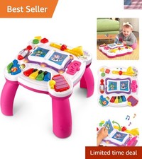 Interactive Pink Musical Table for Toddlers - 70 Songs  Bilingual Learning