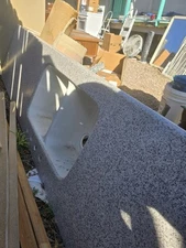 Solid Marble Counter top With Kitchen Sink. L Shaped. 