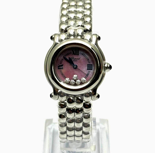 Chopard Happy Sport Quartz Diamond Accent Pink Dial Roman 27mm SS Bracelet