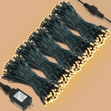 300 LED Warm White Christmas Lights, 120ft Twinkle Chrstmas Tree Lights with ...