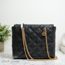 Tory Burch Willa Leather Small Zip Top Tote Shoulder Bag in Black NWT