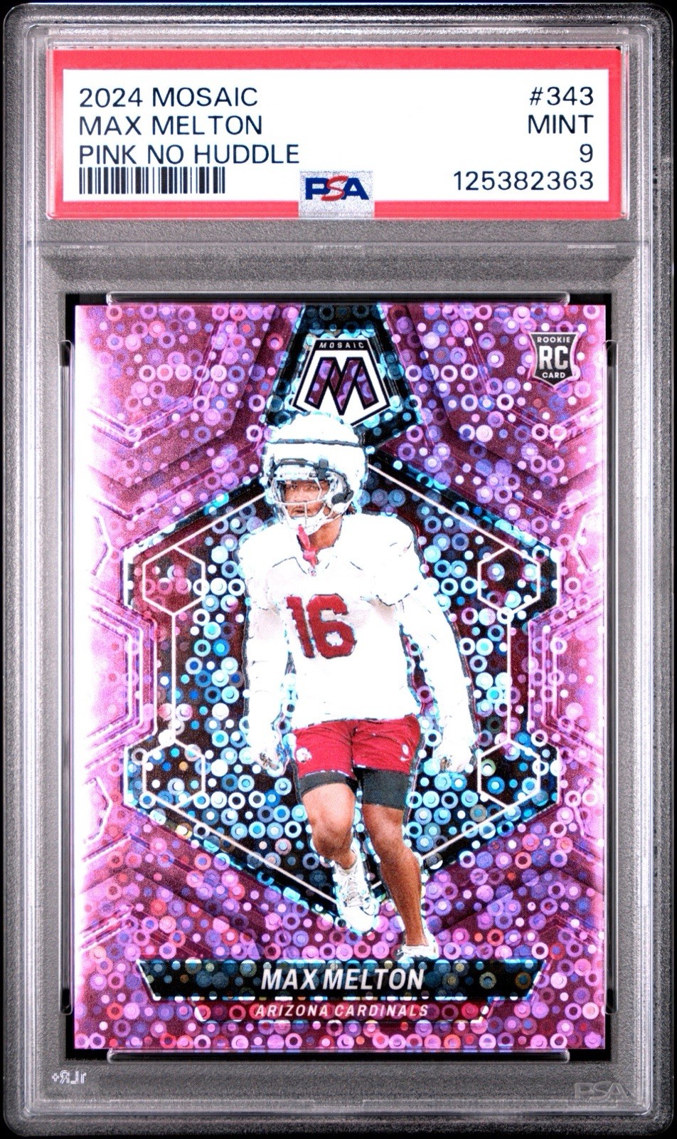2024 Panini Mosaic Max Melton #343 No Huddle Pink Mosaic  /20  