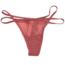 NWT VICTORIA'S SECRET PINK Thong Pantie Sz XS-S-M-L-XL-XXL Pink Mauve Bling Mesh