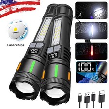 2 x 99000000 Lumens Super Bright LED Tactical Flashlight Rechargeable Work Light