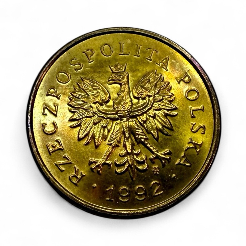1992 Poland 2 Grosze Polish Eagle Brass Coin Third Republic World Coin