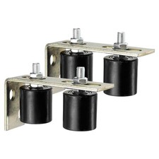 4Pcs Slide Gate Guide Roller 2" Nylon Gate Support Rollers with Bracket Black