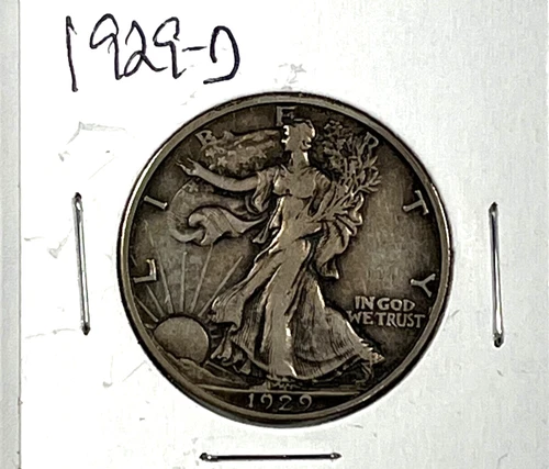 1929-D Walking Liberty Half Dollar :  Very Fine + VF +  Details