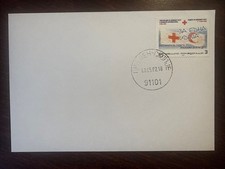 MACEDONIA FDC OKŁADKA 2002 ROK AIDS SIDA CZERWONY KRZYŻ ZNACZKI MEDYCZNE