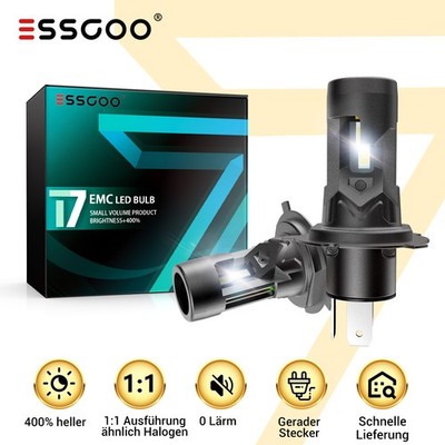 2X H4 Auto 100W LED Scheinwerfer 30000LM Halogen Mit Zulassung Canbus fehlerfrei