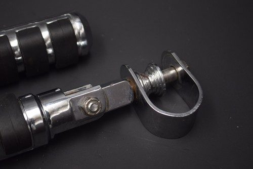 Dragbike KZ GS Pair of Chrome Clamp On Highway Pegs Nice Kawasaki Suzuki Honda - Picture 4 of 11