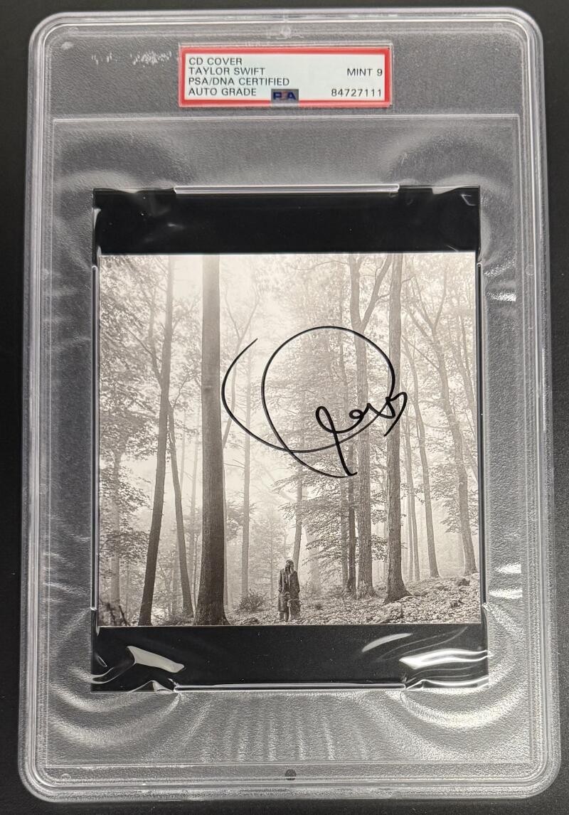 Taylor Swift Signed Autograph PSA/DNA Folklore CD Cover Mint 9 Slabbed COA B