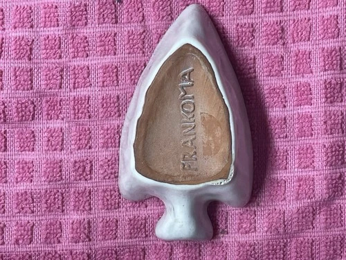 Frankoma Arrowhead Decorative White Ceramic Ashtray Pottery